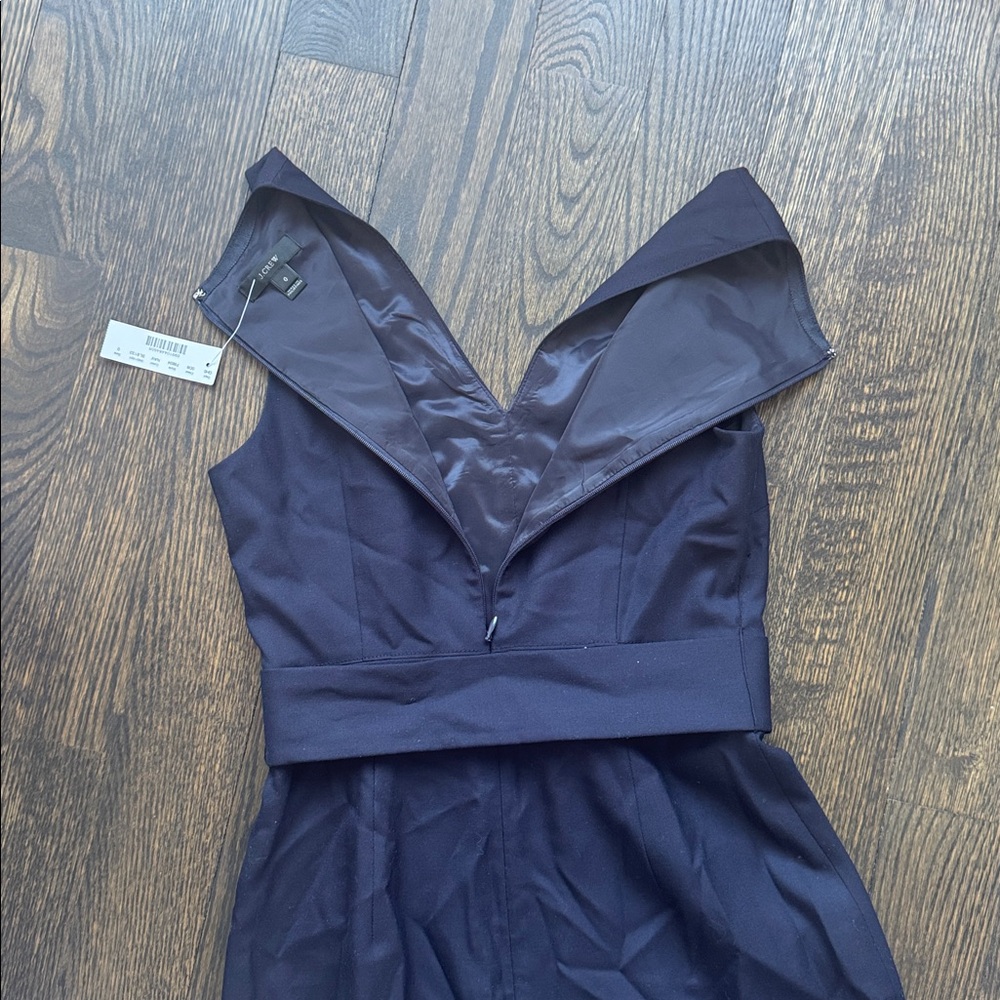 J. Crew Navy Belted Midi Dress - NWT - Picture 4 of 7